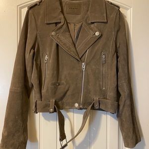 BlankNYC Cropped Suede Moto Jacket -Large